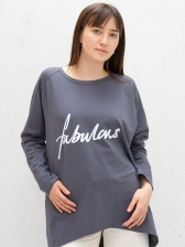 Robyn Top in Charcoal with ''Fabulous'' Logo by Chalk UK